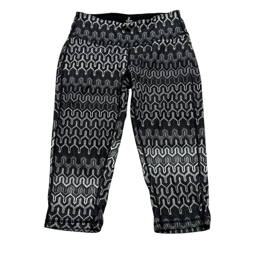 Prana Women’s Maison Knicker Black / White Ibiza Cropped‎ Capri Leggings - XS - Picture 2 of 7
